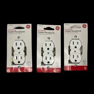 GE home electrical Grounding Outlet, Electrical Socket, 15 Amp, 54309 GE In-Wall